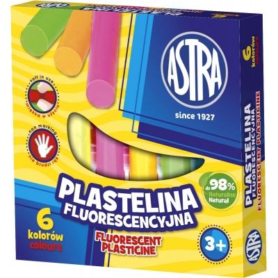 Plastelina 6 kolorów fluorescencyjne Astra