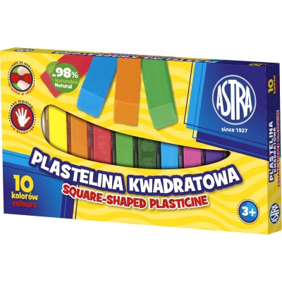 Plastelina Astra 10 kolorów kwadratowa