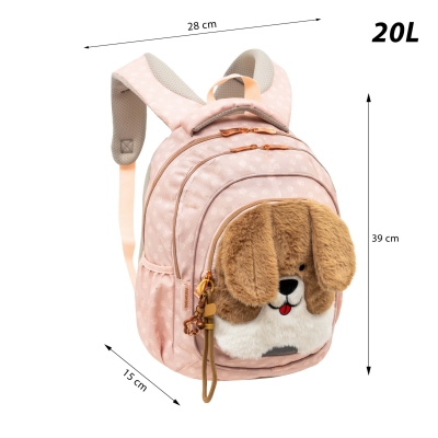 Plecak AstrABag Fluffy Puppy AB330 z pieskiem z przodu
