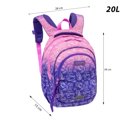 Plecak AstrABag Kitty AB330 fioletowo rózowy