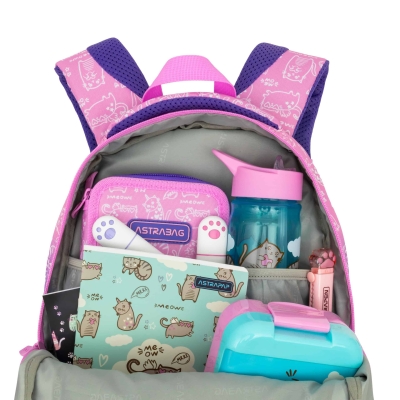 Plecak AstrABag Kitty AB330 fioletowo rózowy