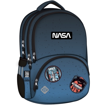 Plecak szkolny 4-komory granatowy Nasa BP07 Space Moon
