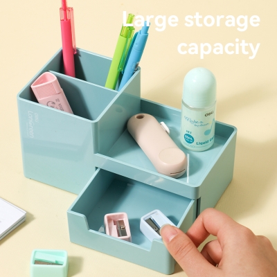 Przybornik na biurko niebieski Z419 Longreen Deli