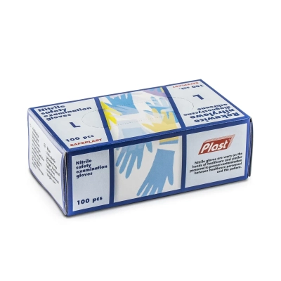 Rękawice nitrylowe duże niebieskie L 100 sztuk Plast