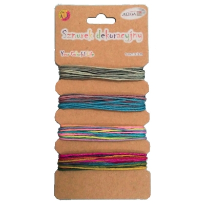 Sznurek dekoracyjny wielokolorowy 1mmx3m
