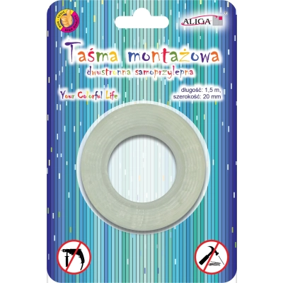 Taśma przeźroczysta samoprzylepna dwustronna Montażowa 20mm 1,5m