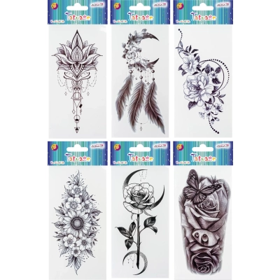 Tatuaż do ciała biało-czarny Tat-6768 9,5x21cm mix wzorów
