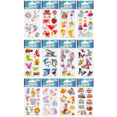 Tatuaże do ciała 6,8x12cm mix wzorów dziecięcych