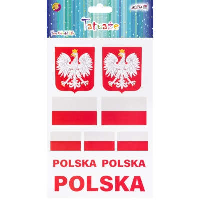 Tatuaże do ciała w barwach narodowych 14x21cm