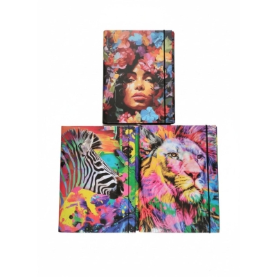 Teczka skrzydłowa A4 na gumkę 4cm Afryka Vaupe