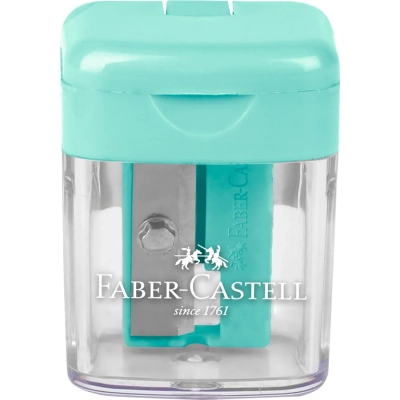 Temperówka Faber-Castell pojedyncza z pojemnikiem mix kolor