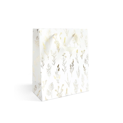 Torba papierowa Biała 5 sztuk Złote Trawy 25x10x20cm