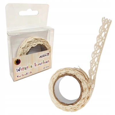 Wstążka Bawełniana Koronkowa 1,8mx1,5cm