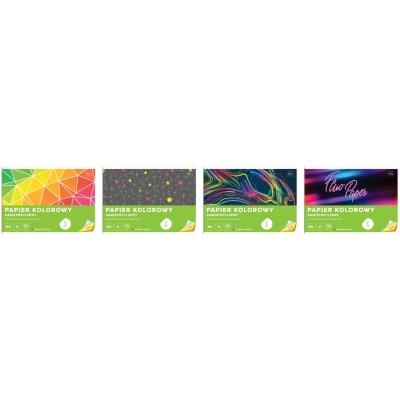 Wycinanka B5 papierów kolorowych Fluo samoprzylepna Interdruk