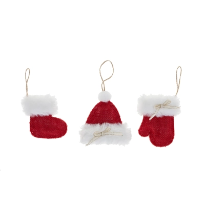 Zawieszki Boże narodzenie Bucik, Czapka, Rękawiczki DX15