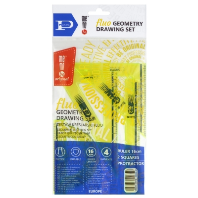 Zestaw geometryczny fluo 16cm 4-elementowy Pratel