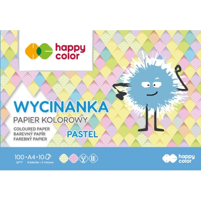 Zeszyt papierów kolorowych wycinanka A4 10K 100g Happy Pastel