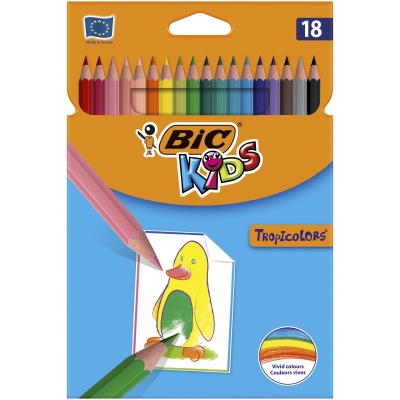 Kredki 18 kolorów Bic kids Tropicolors
