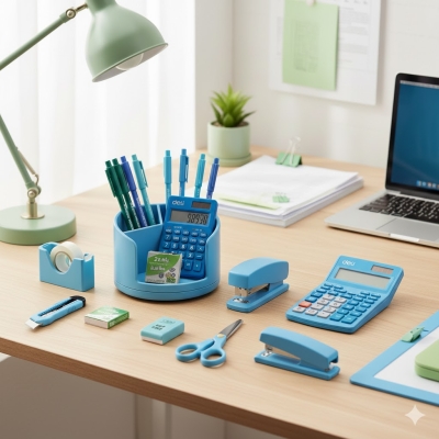 Kalkulator biurowy 12-Cyfrowy niebieski Longreen M412 Deli