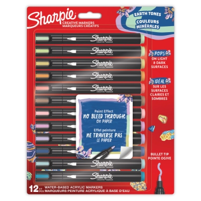 Zestaw markery sharpie akrylowe 12 kolorów ziemi