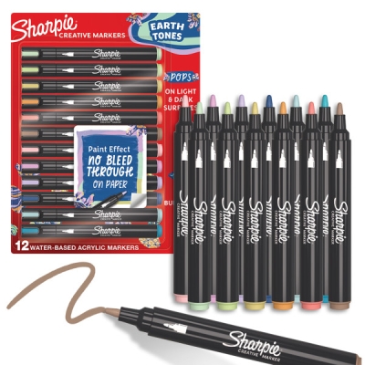 Zestaw markery sharpie akrylowe 12 kolorów ziemi