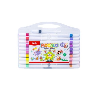 Markery akrylowe 42 kolorów M&G Mocalo mocne plastikowe opak