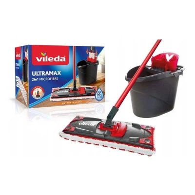 Vileda Zestaw Ultramax płaski nieobrotowy Mop Wiadro