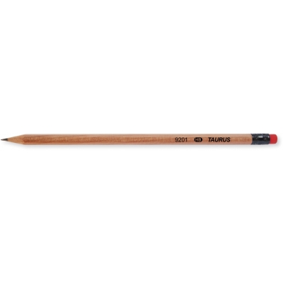 Ołówek naturalne drzewo lakier HB z gumką taurus 9201
