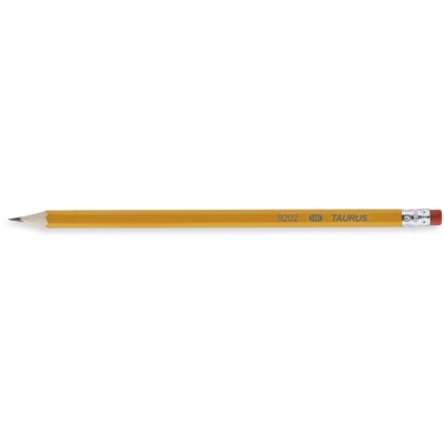 Ołówek żólty szesciokątny HB z gumką taurus 9202
