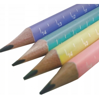 Ołówek pastelowy Astra HB z gumką i 14 cm miarką