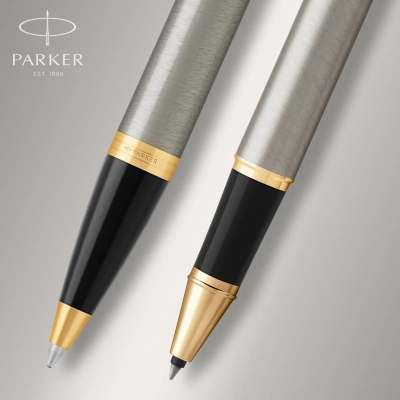 Zestaw Parker IM brushed metal GT długopis pióro kulkowe