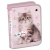 Piórnik dwuklapkowy szaro-różowy z ślicznym kotkiem Grey Cat